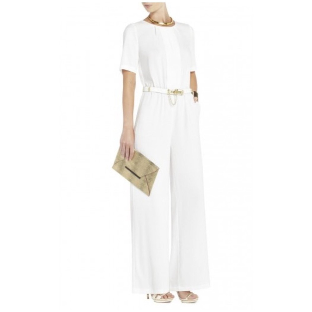 BCBGMAXAZRIA WHITE JUMPSUIT OPEN BACK SIZE XS - Picture 3 of 7